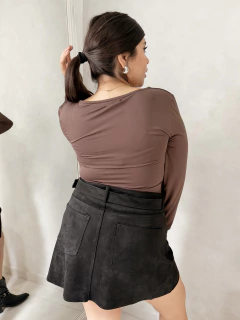 Imagen de FALDA BILBAO GAMUZA NEGRO | T. S-XXXL