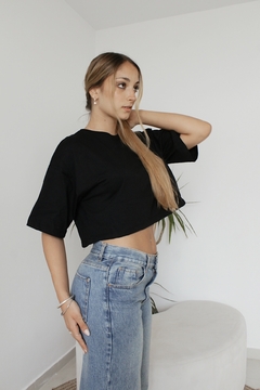 REMERA CROP NEGRO | Talle S al XXL - comprar online