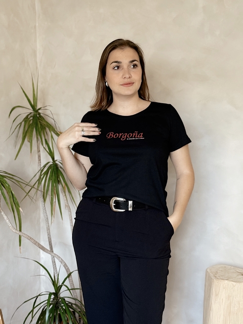 REMERA BORGOÑA NEGRO - Talle S al XXL - SIN CAMBIO - comprar online