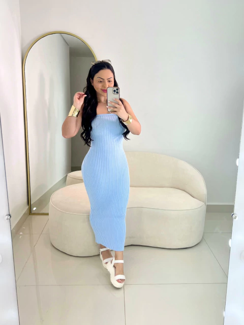 Vestido Agatha modal - Azul bebê - comprar online