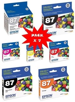 Cartuchos de tinta inkjet originales Epson 87 - T087 (Delivery Pack 7 colores)