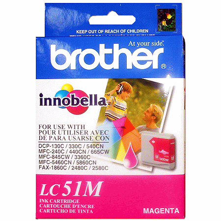Cartucho de tinta inkjet original Brother LC51M