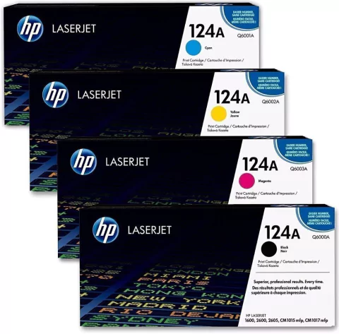 Cartuchos de toner originales HP 124A - Q6000A Q6001A Q6002A Q6003A (Delivery Pack x 4)