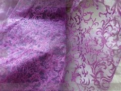 Organza decorada com gliter (50cm x 0,70cm) - Leve Mais Luxo