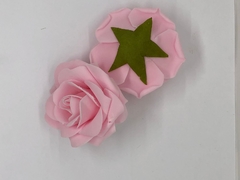 Flor de EVA 7cm com folha (unidade)