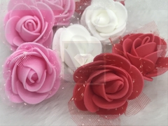 Flor de EVA com tule 3 cm (unidade)