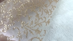 Organza decorada com gliter (50cm x 0,70cm) Nude - comprar online