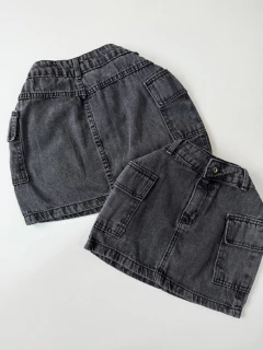 Saia Jeans Cargo Grafite - comprar online