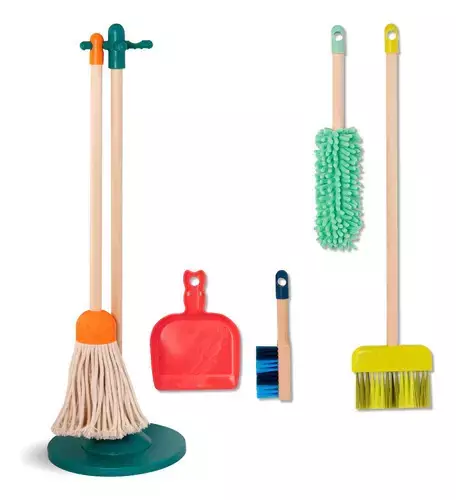 Set de limpieza de madera. Escobillón, palita, mopa - BATTAT