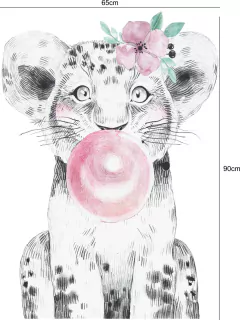 Adesivo Parede Leoa Leão Bola de Chiclets Goma de Mascar na internet