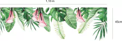 Adesivo de Parede Folhagens e Flores Boho Jardim Rodateto - comprar online