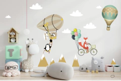 Adesivo Decorativo para quarto infantil Pinguins Raposa