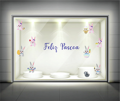 Adesivo Decorativo de Vitrine para Páscoa