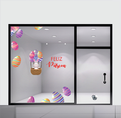 Adesivo Decorativo de Vitrine para Páscoa