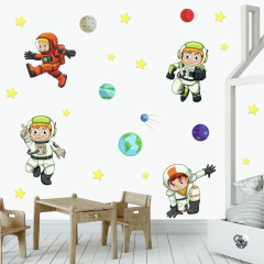 Adesivo de Parede Infantil Astronautas - Planetas -  Galaxia - Colakoala