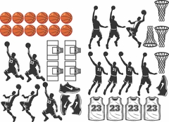 Adesivo Parede Esportes Basquetball Basquete Elementos na internet