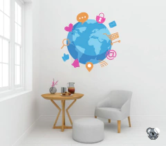 Adesivo De Parede Internet Globo Web