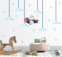 Adesivo de Parede Infantil Urso Aviador