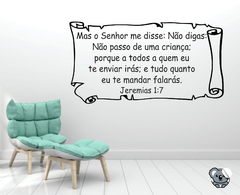 Adesivo de Parede Decorativo Frases Versiculos Jeremias 1:7