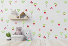 Adesivo de Parede Cupcakes cactus