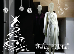 Adesivo de Vitrine Árvore Pinheirinho 