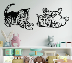 Adesivo Decorativo de Parede Dois Gatinhos 