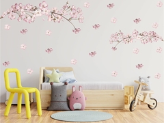 Adesivo de Parede Galhos de Cerejeira Sakura e Flores