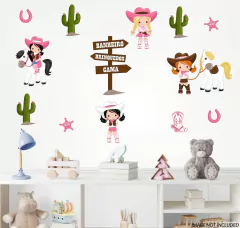 Adesivo de Parede Cowgirls Boiadeiras Cute
