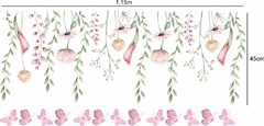 Adesivo de Parede Florais Folhagens Boho Aquarela