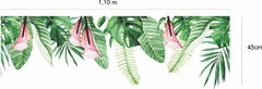Adesivo de Parede Folhagens Verdes e Flores Boho Jardim - comprar online