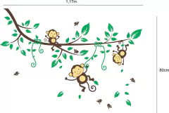 Adesivo de Parede Infantil Macaquinhos