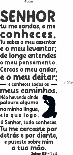 Adesivo de Parede Salmo 139 Decorar Sala Quarto e Igrejas - comprar online