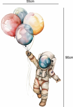 Adesivo Parede Astronauta Balão Foguete Planetas Estrelas - Papel de Parede e Adesivos Decorativos Colakoala