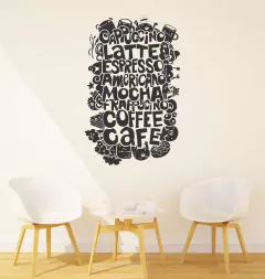 Adesivo de Parede Cantinho do Café Sticker Preto