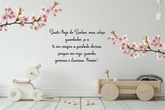Adesivo de Parede Galho Cerejeira Oração Santo Anjo