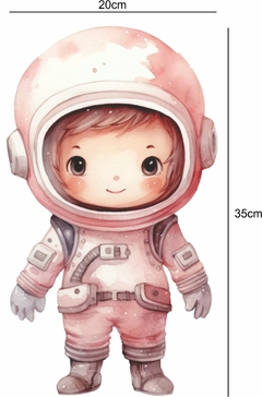 Adesivo Parede Astronauta Meninas Planetas Estrelas Nuvens - Papel de Parede e Adesivos Decorativos Colakoala