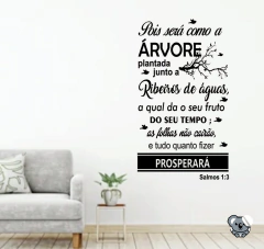 Adesivo de Parede Frases Bíblicas Salmo 1:3