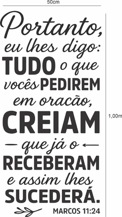 Adesivo Parede Frases Biblicas Macos 11:24 Versículos na internet