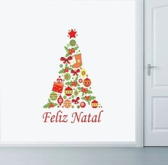 Adesivo Natalino Decoração De Natal Árvore Pinheiro Feliz Natal