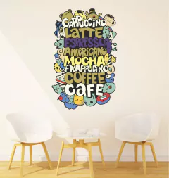 Adesivo de Parede Cantinho do Café Sticker Colorido