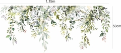 Adesivo de Parede Folhagem Floral Boho Aquarela Jardim - comprar online