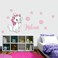 Adesivo de Parede Infantil Gatinha Marie