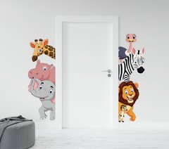 Adesivo de Parede Porta Safari Zoo
