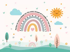 Papel de Parede Arco Iris Sol Salmos e Campo - comprar online