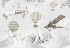 Papel de Parede Avião e Balão nos Andes