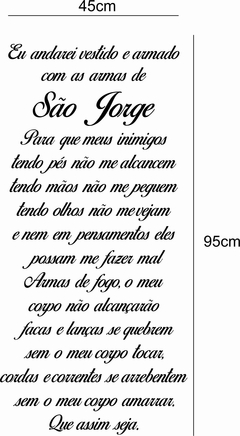 Adesivo de Parede Oração de São Jorge - comprar online
