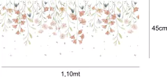 Adesivo de Parede Infantil Florais Boho Aquarela 1mt - comprar online