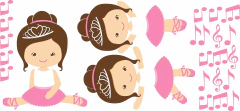 Adesivo De Parede Bailarinas Notas Musicais Quarto de menina na internet