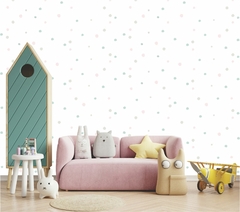 Papel de Parede Infantil Bolinhas irregulares boho