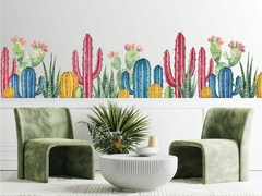 Adesivo de Parede Cactus Coloridos Boho